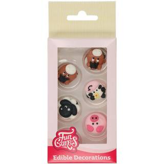 Sukker Dekorationer Bondegårdsdyr 12 stk., FunCakes