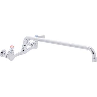 Kitchen Sink vandhane vægmontering - durasteel 8 """" Center Commercial Kitchen Sink vandhane med 16 """" Swivel tud - Dual Lever Handlings - Messing