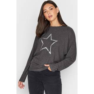 Lts Tall Grey Star Print Jumper 10 Lts | Tall Women's Long Sleeve Tops