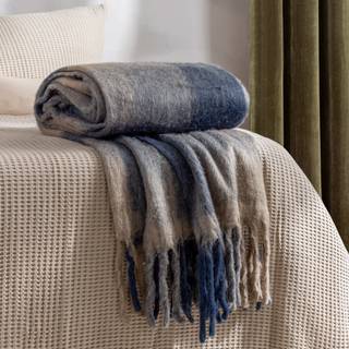 Yard Yard Flint Black Raystone Check Fringed Throw