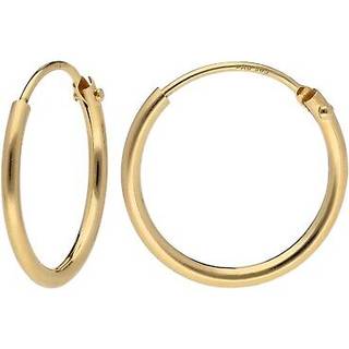 trendor 15171 Damen-Ohrringe Gold 585 / 14K Creolen Breite 1,3 mm Ø 15 mm