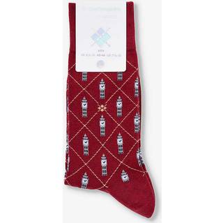 Burlington Big Ben Socks - Red Pattern-2 - Str 40/46