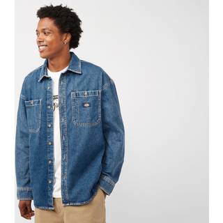 Dickies Houston L/S Shirt Skjorte Herrer størrelse M farve blå