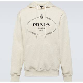 Prada Logo cotton hoodie - beige - EU 48