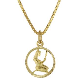 trendor 75990-09 Kinder Sternzeichen Jungfrau 333 Gold + goldplattierte Kette