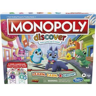 Monopol Discover Board Game for Kids Ages 4+ Fun Game for Families 2-Sided Gameboard til 2-4 spillere 2 niveauer af legende legende undervisnings