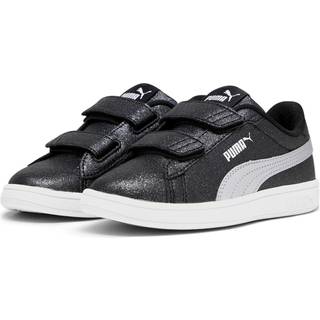 PUMA Smash 3.0 Glitz Glam Sneakers Kids, Shoes, Black/Silver/White, 29