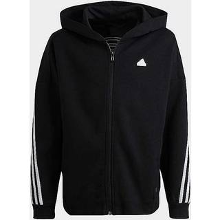 Future Icons 3-Stripes Full-Zip Hooded træningstop - Black / White - 128
