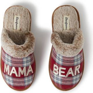 Dearfoams Womens Mama Bear Slipper Redblue Plaid Medium