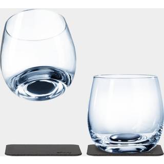 Magnetiske whiskyglas i krystal Silwy Magnetic Crystal Glass Whisky, transparent, 25 cl, 2-pak + magnetiske glasunderlag