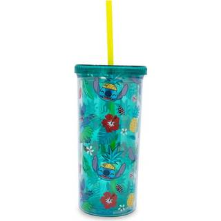 Disney Lilo & Stitch Tropical Summer Icons Carnival Cup med l?g og halm