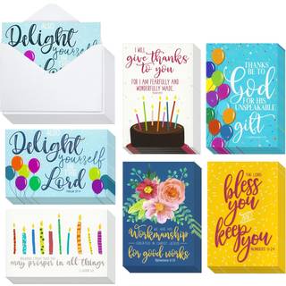 Trofast finder 48 Pack Religious Christian Birthday Cards Bulk Set med konvolutter Bibelskersdesign (4 x 6 in)
