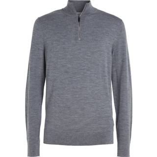 Langærmet Striktrøje, Mid Grey Heather, M
