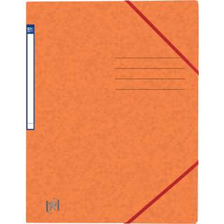 Oxford samlemappe A4 med elastikker og 3 flapper orange