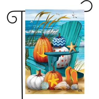 Fald ved strandhaven flag efterår Nautiske græskar 12.5 """" x18 """" Briarwood Lane