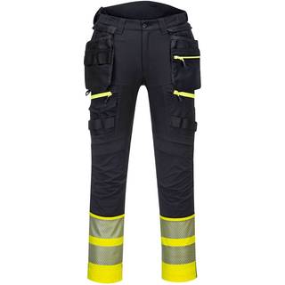DX4 hi-vis klasse 1 bukser med hængelommer - Gul/Sort (Størrelse: 41)
