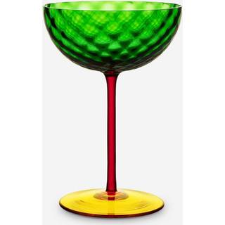 Dolce&Gabbana Casa Glassware - 'Carretto Siciliano' champagne glass, green and yellow in green 100% Murano Glass