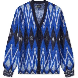 Amiri Argyle alpaca and mohair-blend cardigan - blue - EU 46