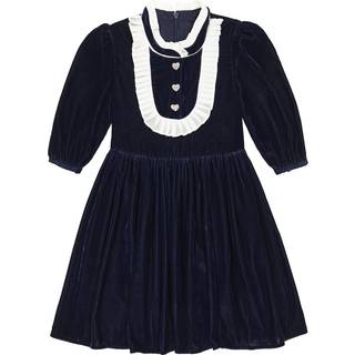 Self-Portrait Kids Velvet dress - blue - Y 7