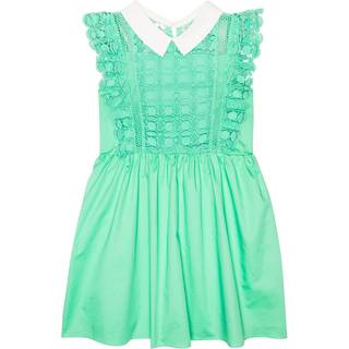 Self-Portrait Kids Ruffled lace dress - green - Y 10