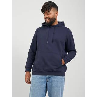 Plus Size Ensfarvet Hættetrøje
