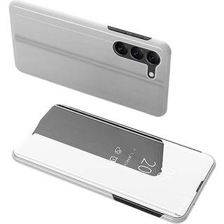 SKALO Samsung S23 Clear View Mirror Etui - Sølv