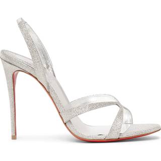 Christian Louboutin Emilie glittered leather slingback sandals - silver - EU 36