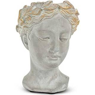 Abbott Collection Aphrodite Head Planter - Lille indendørs og udendørs planterpotter - Whimsical Woman Statue Head Planter for blomster og sukkul
