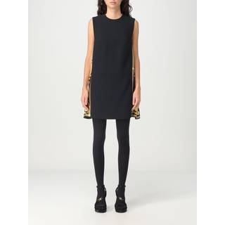 Versace Barocco crÃªpe and twill shift dress - black - S