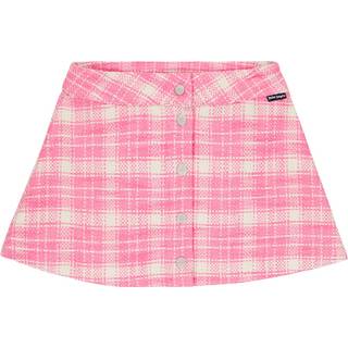 Palm Angels Kids Checked cotton-blend tweed skirt - pink - Y 12