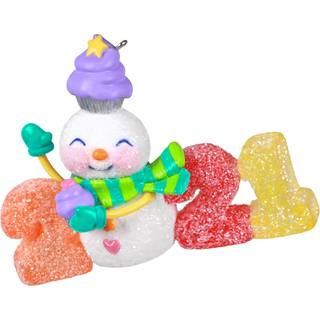 Hallmark keepsake plastik jul ornament ?r dateret 2021 s?de ?rti
