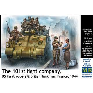 101th light company.US paratroopers and British tankmen