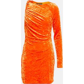 Versace Asymmetric velvet minidress - orange - M
