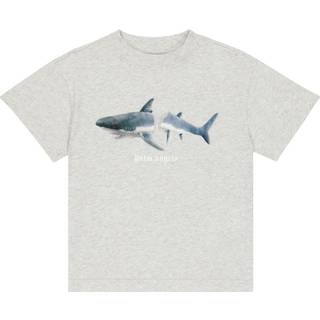 Palm Angels Kids Printed cotton jersey T-shirt - grey - Y 4