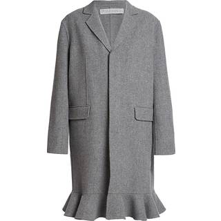 JW Anderson Ruffled wool blend coat - grey - M