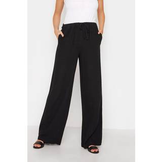 Lts Tall Black Linen Tie Waist Wide Leg Trousers Ex Long > 18 Lts | Tall Women's Wide Leg Trousers - Ex Long 18