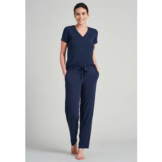 Schiesser Mix and Relax Long Modal Pants - Blue - 4XL