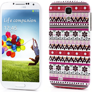 Samsung Galaxy S4/S4+ Tæppemønster Cover Lyserødt