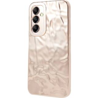 Samsung Galaxy A24 Skinnende Fleksibel Plastik Bagside Cover - Bølget Design - Guld