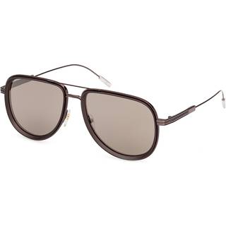 Zegna EZ0218 36G 57 Solbriller Mænd Brun - Shiny Dark Bronze - 57mm