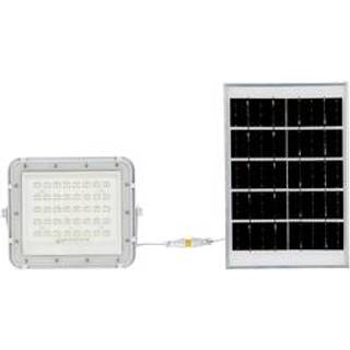 VT LED Solar Projektør 80W - 4000K, 6000 mAh Batteri, 3m Kabel, Smart IR Fjernbetjening, Hurtig Opladning, Hvid - Kulør : Neutral