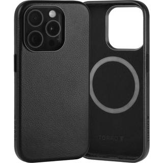 iPhone 15 Pro Slimline Leather Bumper Case (MagSafe Compatible) - Black