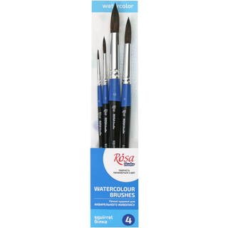 Rosa Akvarelpensler (15), Egernhår - 4-Pak