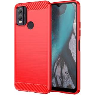 Nokia C22 Brushed Carbon Bagside Cover - Rød
