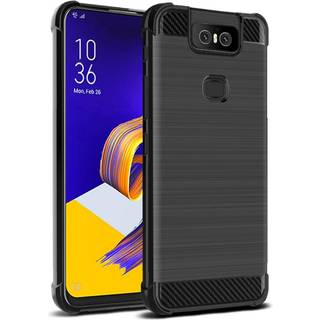 Asus Zenfone 6 (ZS630KL) IMAK Carbon Fiber Plastik Cover Sort