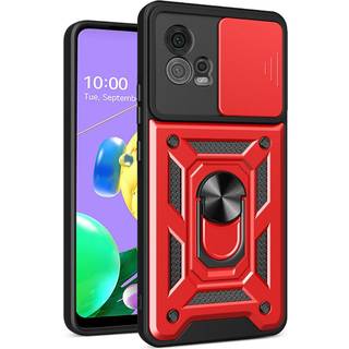 Motorola Moto G72 Håndværker Bagside Cover m. Magnetisk Kickstand & Cam Slider - Rød