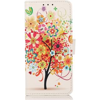 Sony Xperia 5 V Læder Flip Cover m. Pung - Rødt Træ