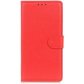 Sony Xperia 5 V Litchi Læder Flip Cover m. Pung - Rød