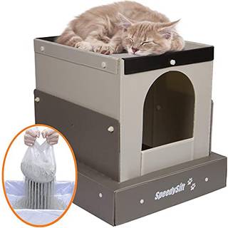 Speedysift Hooded Cat Litter Box Starter Kit Innehåller 56CT -engångs -siktfoder Material: Korrugerad plastkort