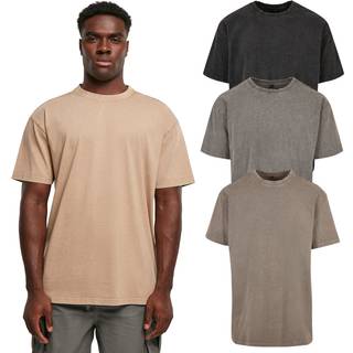 Build Your Brand BY189 Acid Washed Heavy Oversize Tee Dark Khaki XL